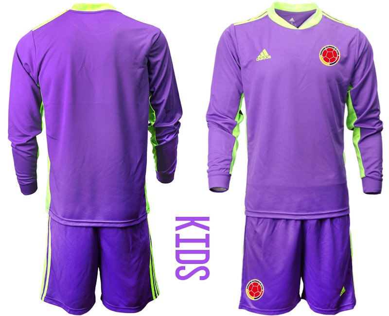 Youth 2020-2021 Season National team Colombia goalkeeper Long sleeve purple Soccer Jersey->japan jersey->Soccer Country Jersey